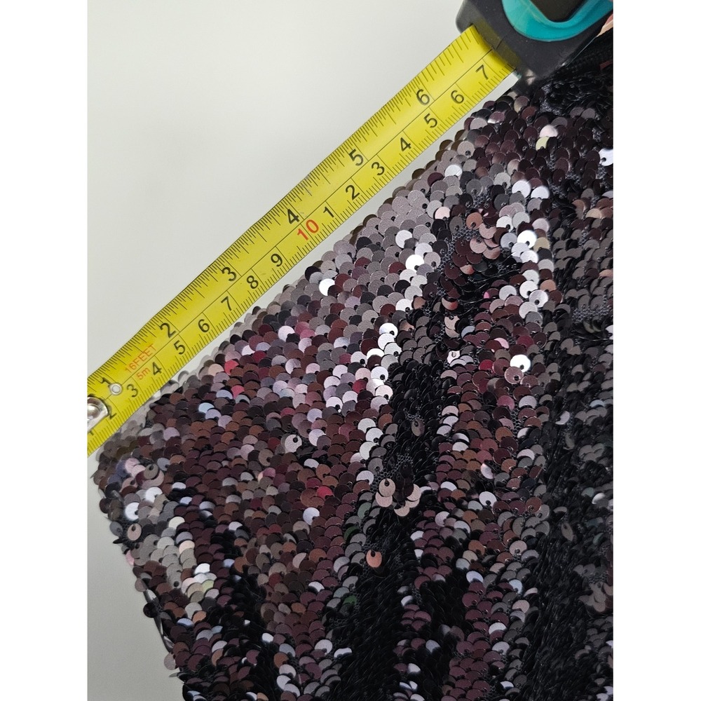 Ann Taylor‎ Factory Black Sequin Cap Sleeve Blouse SZ XL - Picture 8 of 9